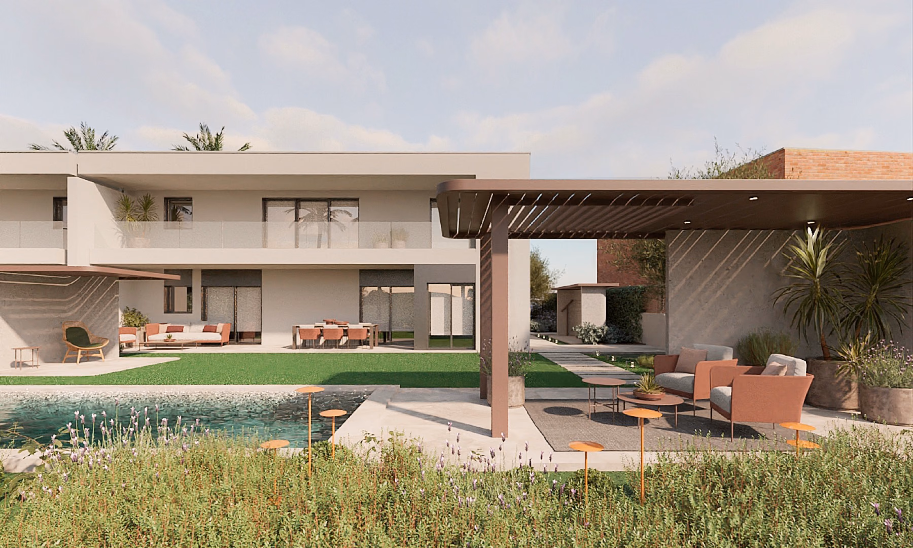 Vivienda en el Golf Costa Daurada, con jardín y piscina integrados.