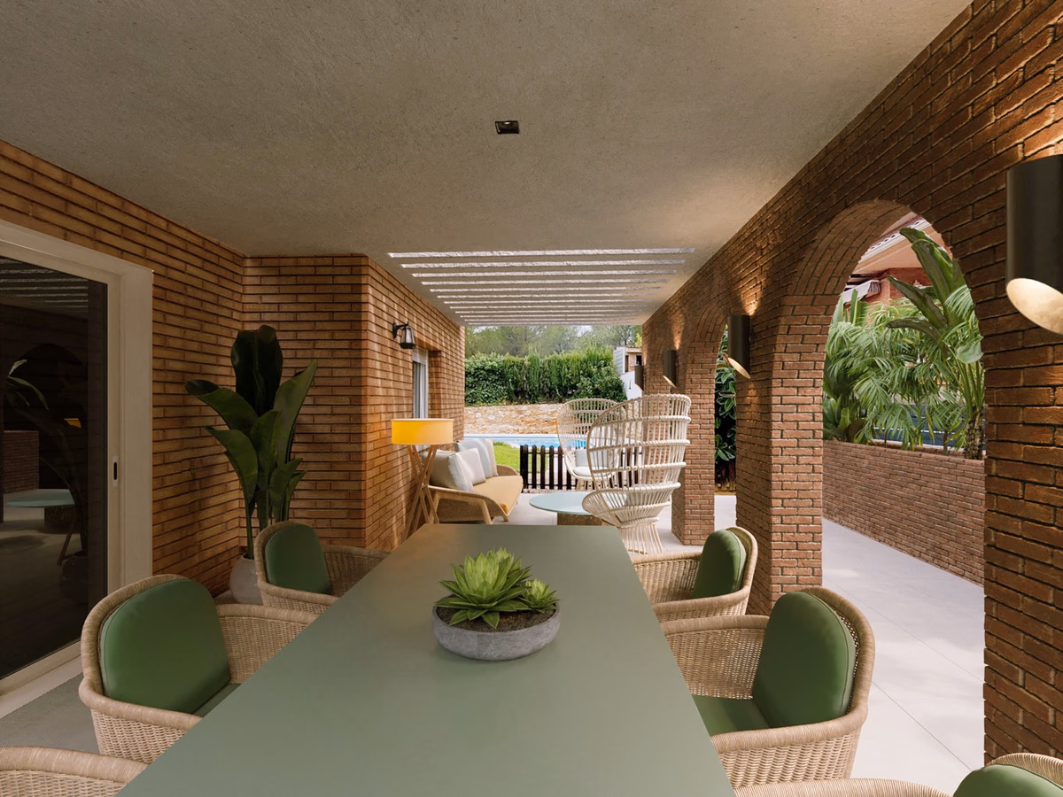 Perspectiva del proyecto de vivienda unifamiliar Montfred.